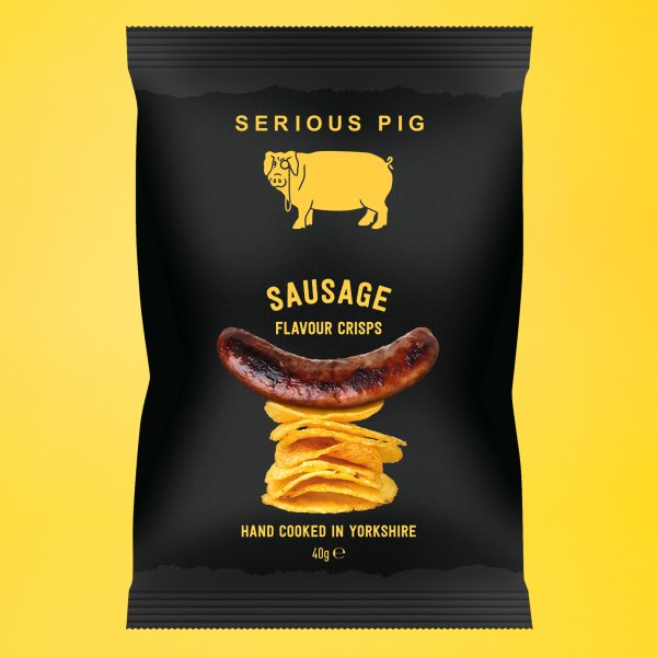 Serious Pig Sausage Flavour Crisps 24 x 40g (Snacks)